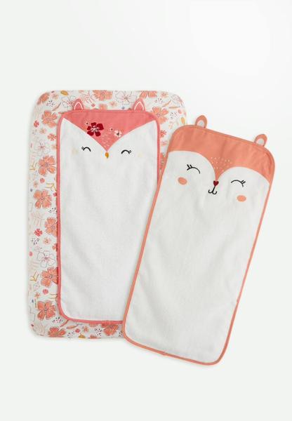 Petit Beguin - Housse De Matelas À Langer + 2 Tapis De Change Santa Giulia Rose