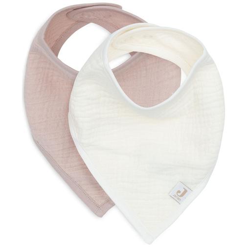 Jollein - Lot de 2 bavoirs bandana gaze de coton Wild Rose-Oatmeal