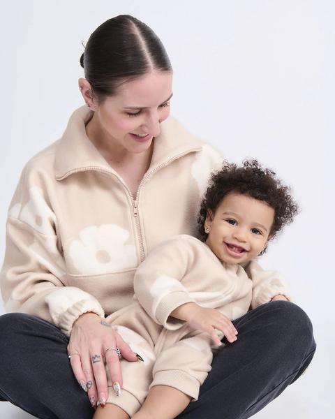 émoi émoi - Le duo mini combi et sweat en polaire recyclée - Biscotti flowers