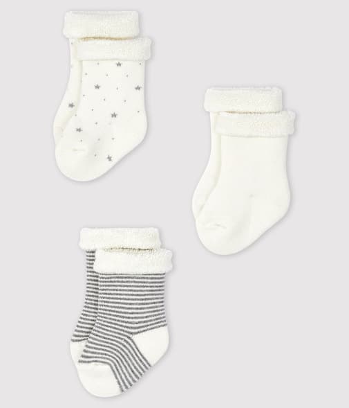 Petit Bateau - Trio de chaussettes bébé en tricot
