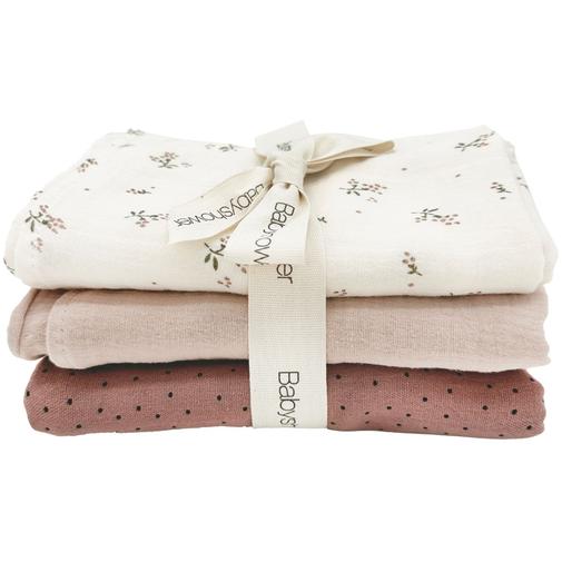 Babyshower - Lot de 3 langes Roseberry (70 x 70 cm)