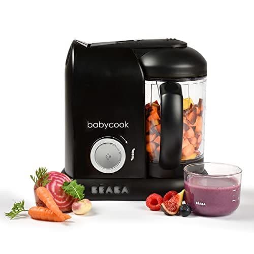 Béaba - BÉABA, Babycook Solo, Robot Bébé 4 en 1 Mixeur-Cuiseur, Cuisson Vapeur, Diversification alimentaire, Petits pots bébé maison, Noir