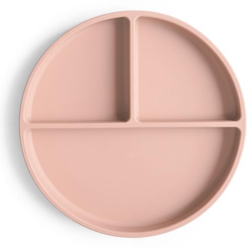 Mushie - Assiette à compartiments en silicone avec ventouse Blush