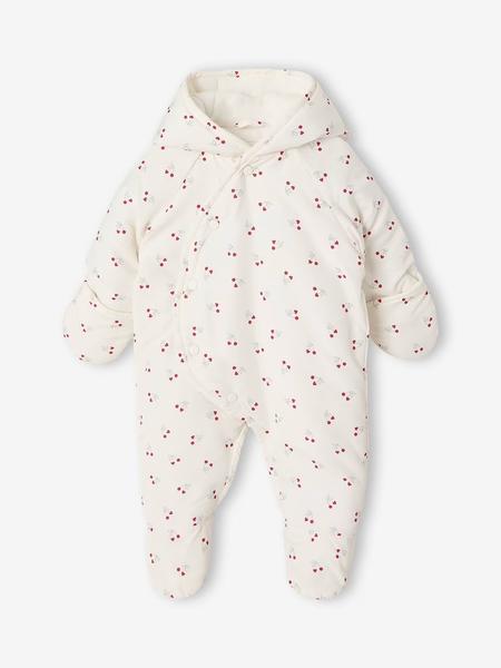Vertbaudet - Combinaison pilote capuche naissance CERISE écru