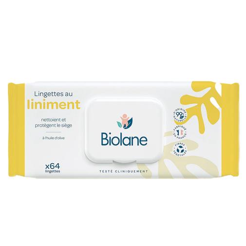 Biolane - Paquet de 64 Lingettes au Liniment