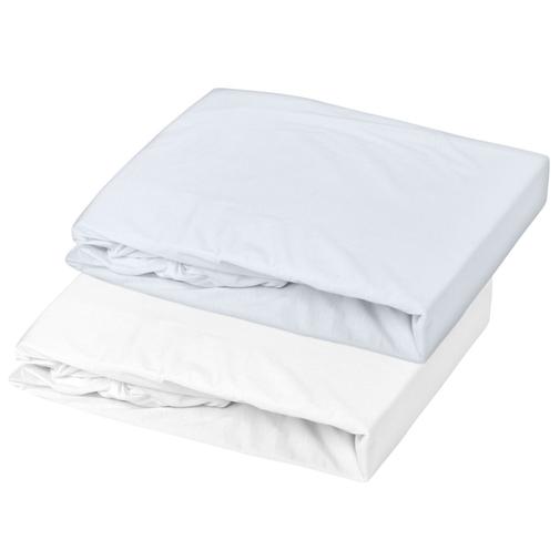 Mon P'tit Dodo - Lot alèse et drap housse Blanc-Light Blue (60 x 120 cm)