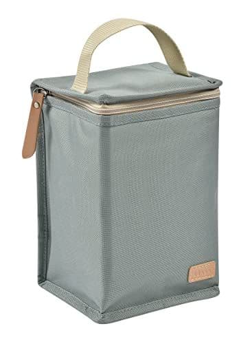 Béaba - BÉABA, Pochette Repas Bébé Isotherme, Rangement biberons grand format, Grande capacité, Transporte repas complet, Matière souple, Pliable, Tissu imperméable, Vert Sauge