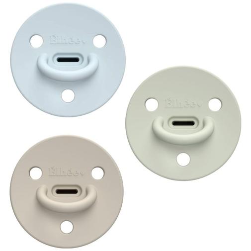 Elhée - Pack 3 sucettes Choochoo Bobby Sand Blue Sky Sage (0-6 mois)