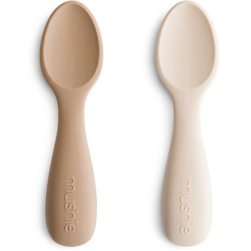 Mushie - Lot de 2 cuillères bébé Natural-Shifting sand