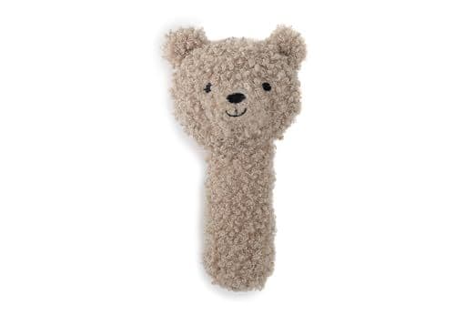 Jollein - Jollein Hochet pour bébé - Ours en peluche - Vert olive - Boucle - 100% polyester - 22 x 9 x 20 cm