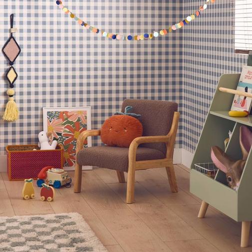 sweeek - Fauteuil Scandinave Enfant Bois D'hévéa Et Bouclette Lorens Kids. Marron