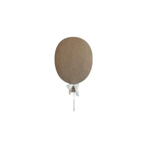 Little Loua - Décoration murale ballon bouclé marron clair avec led