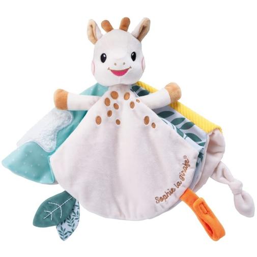 Sophie la girafe - Doudou plat sophie la girafe avec attache sucette
