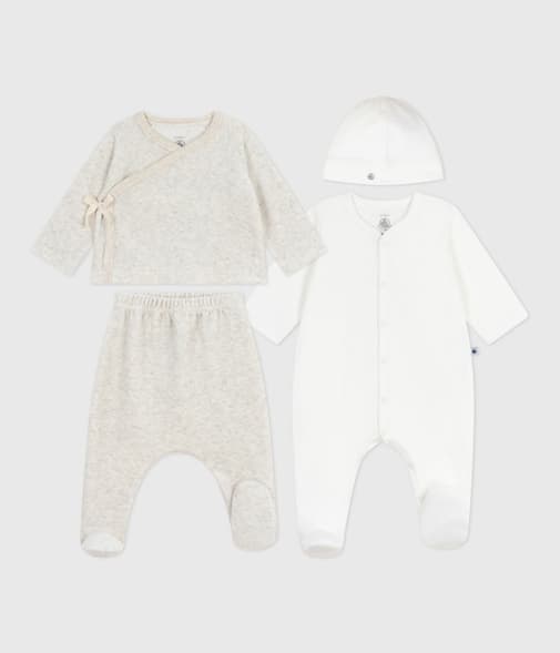 Petit Bateau - Coffret cadeau bébé en velours uni