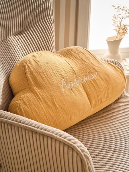 Vertbaudet - Coussin nuage en gaze de coton personnalisable cannelle