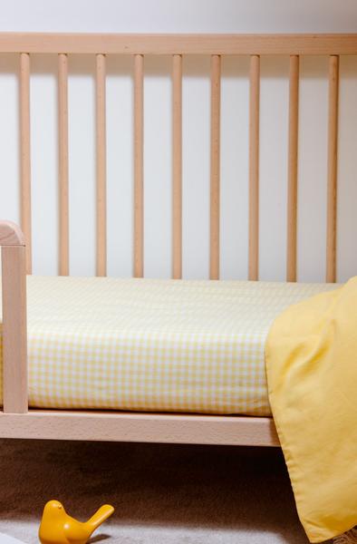 Kadolis - Drap housse bébé Percale Coton Bio Vichy Vichy Tournesol P