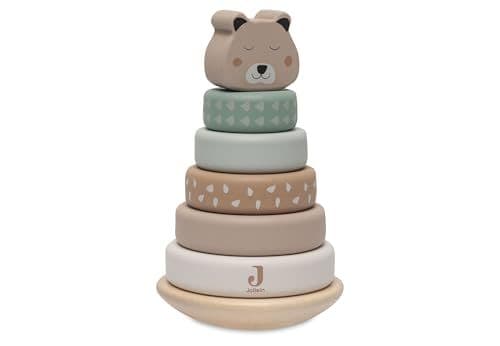 Jollein - Jollein- Tour empilable en Bois avec Anneaux, 120-001-68103