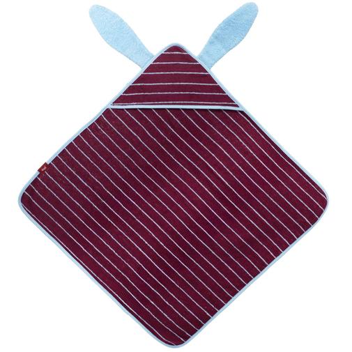 Quut - Cape de bain Lapin Bordeaux (75 x 75 cm)