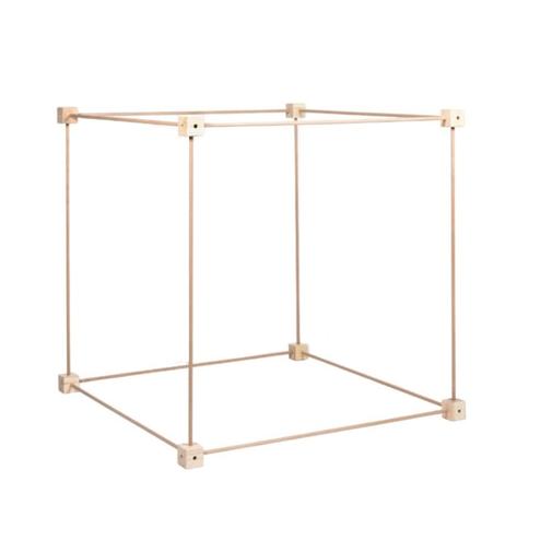 Trigonos - Mètre cube en bois massif beige 100x100 cm