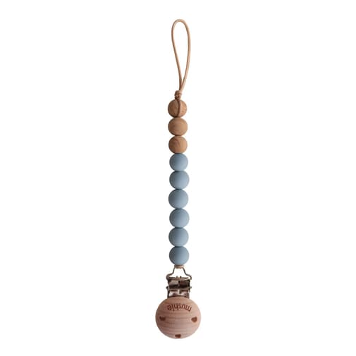 Smallable - Mushie - Attache-tétine Eva - Bleu | Smallable