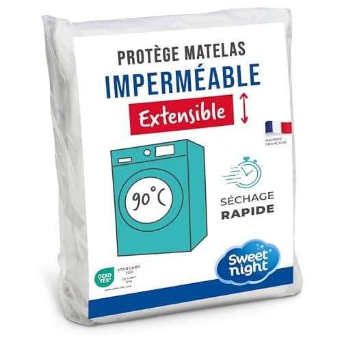 SWEET NIGHT - SWEET NIGHT Sweetnight - Protège Matelas Bébé 70x140 cm | Alèse Imperméable et Micro Respirante | Souple et Silencieux | Lavable à 90°C
