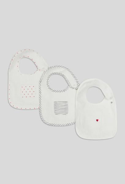 Bout'Chou - Lot de 3 bavoirs éponge imprimés en coton BIO GOTS