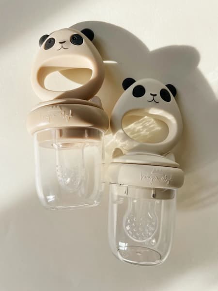 Lou in Woods - Tétine grignoteuse bébé l Lot de 2 l Panda l Shell mix
