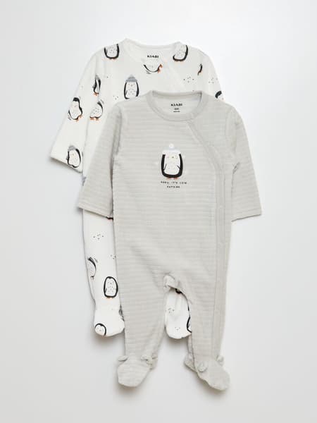 KIABI - Lot de 2 pyjamas dors-bien en velours