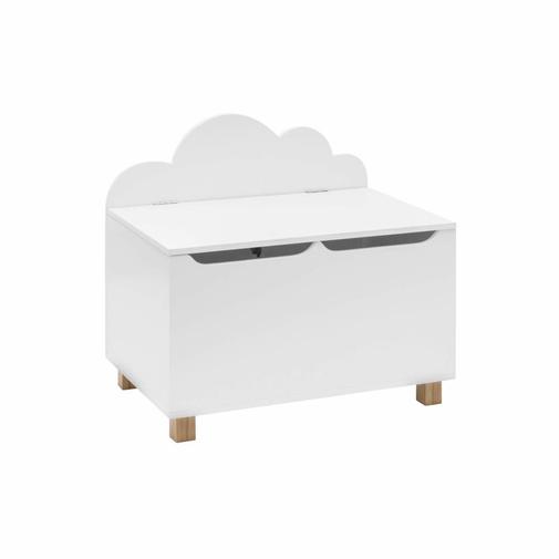 Mobili Rebecca - Coffre à jouets enfant blanc et marron