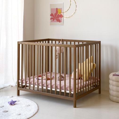 Petite Amélie - Petite Amélie Parc Bébé Nois | Réglable en hauteur | Cocoa | 75x95 cm