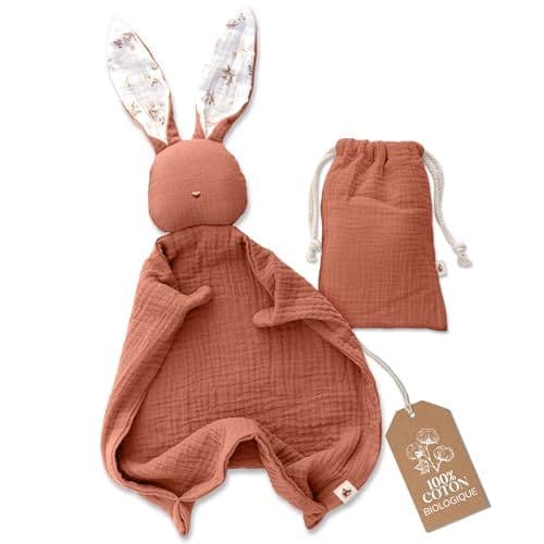 Mikito - Mikito - Doudou Bébé 30x30 cm en Coton Bio - Langes Bébé en Coton - Parfait pour Envelopper Votre Bébé Nouveau-Né - des Cadeaux Originaux pour Les Nouveaux-Nés - Les DouDous Bébé Les Plus Mignons!