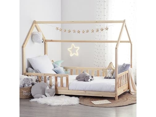ATMOSPHERA - Lit cabane 90x190 en bois sans matelas atmosphera - beige