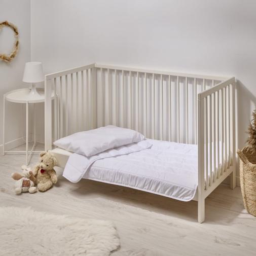Bleu Câlin - Pack bébé couette + oreiller bébé lavable à 95°c 75x120cm