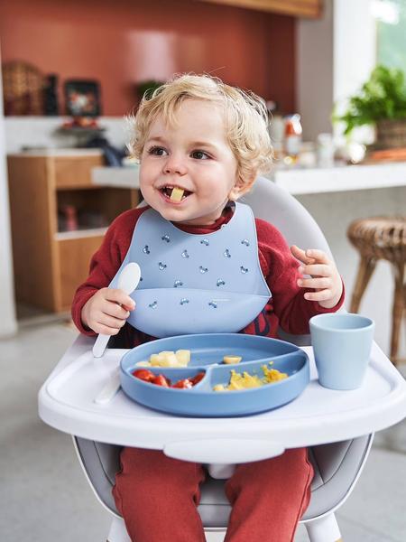 Vertbaudet - Coffret repas en silicone set baby blue
