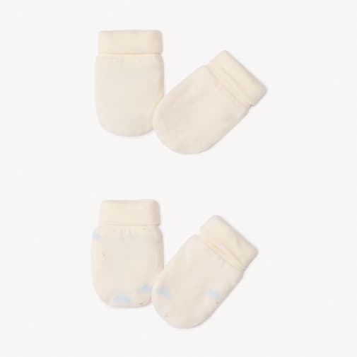 Orchestra - Lot de 2 paires de moufles de naissance unies pour bébé