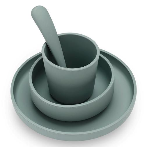 Jollein - Coffret repas en silicone Ash green vert (4 pièces)