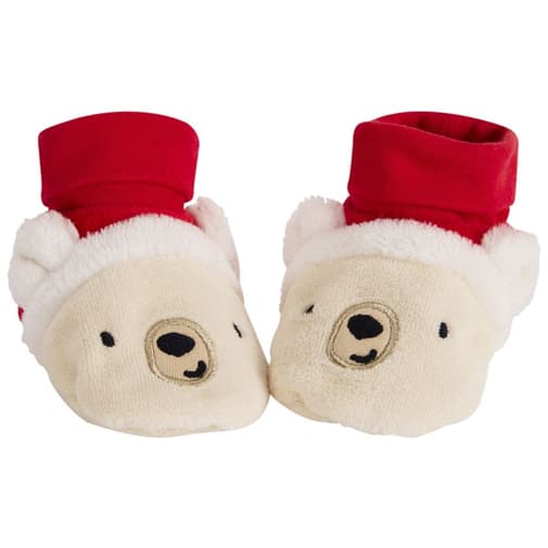 Orchestra - Chaussons en sherpa ourson de Noël pour bébé garçon