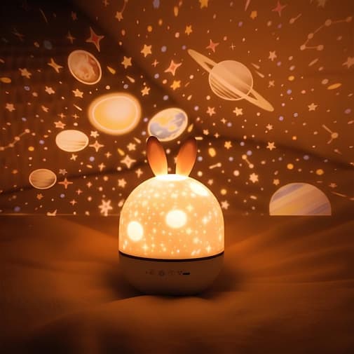 MaPetiteVeilleuse.fr - Veilleuse Lapin Projection Étoiles