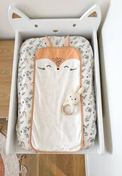 Petit Beguin - Housse De Matelas À Langer + Tapis De Change Frimousse Ecru
