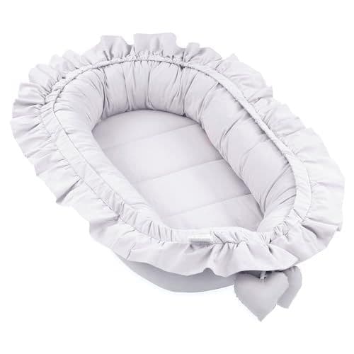 Totsy Baby - Réducteur de Lit Bébé 90x50cm en Coton, Cocon polyvalent pour Nid d'Ange Couffin et Naissance pratique et léger idéal pour le transport parfait pour filles et garçons Grisâtre