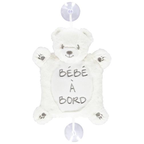 Prémaman - Bébé à bord Léon peluche à ventouses - Blanc