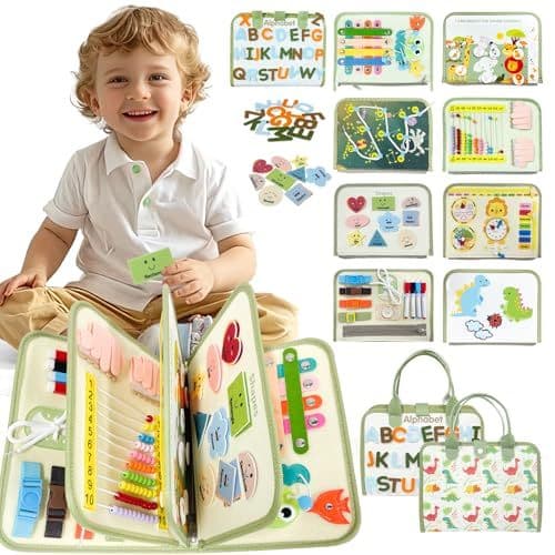 Sumtoco - Sumtoco Busy Board Montessori pour Enfants, Jouet Enfant 2 Ans, Cadeau Enfant 2 Ans Garcon Fille, Jeux Montessori Educatif 1-4 Ans, Livre Bebe 1 an, Quiet Book, Jouets d'Activité Et De Développement