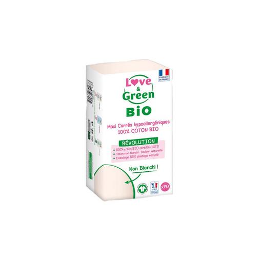 Love & Green - Lot de 70 maxi carrés de coton - Blanc