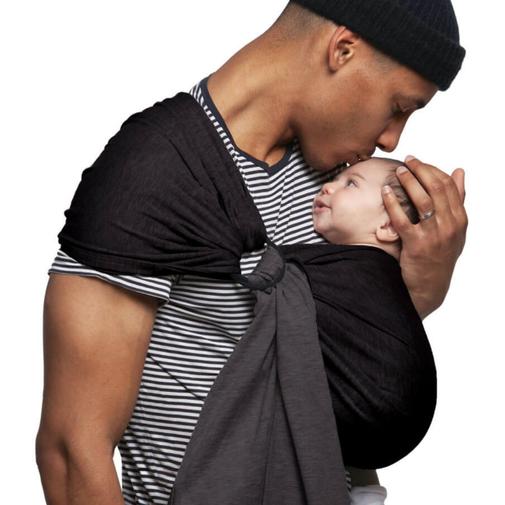 Love Radius - Petite écharpe Sling sans noeud gris anthracite et noir