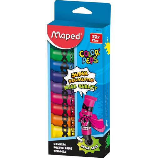 Maped - Peinture Gouache Enfant Couleurs Intenses Multi-coloured