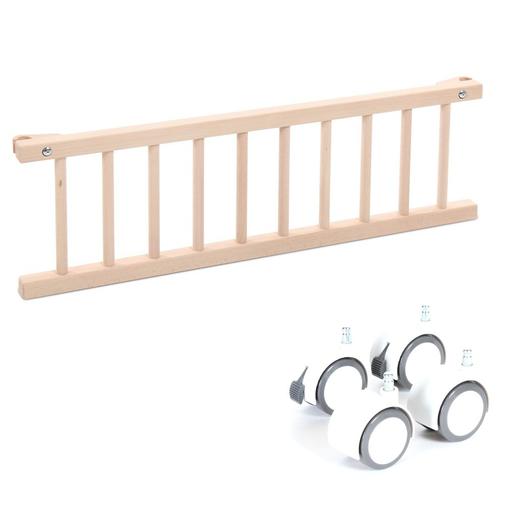 BABYBAY - Kit de transformation berceau babybay original bois - barrière + roues