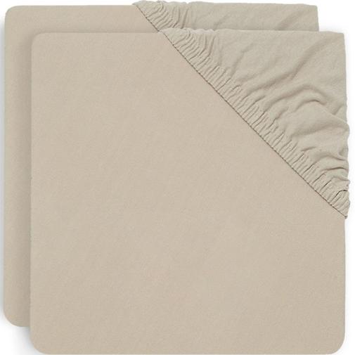 Jollein - Lot de 2 draps housses en coton Nougat (60 x 120 cm)