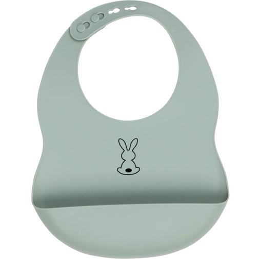 Nattou - Bavoir en silicone à poche vert sauge