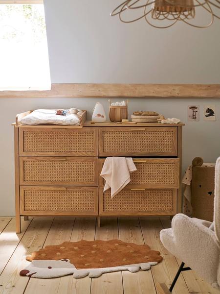 Vertbaudet - Commode double cannage ELLA avec 6 tiroirs, profondeur 42cm bois