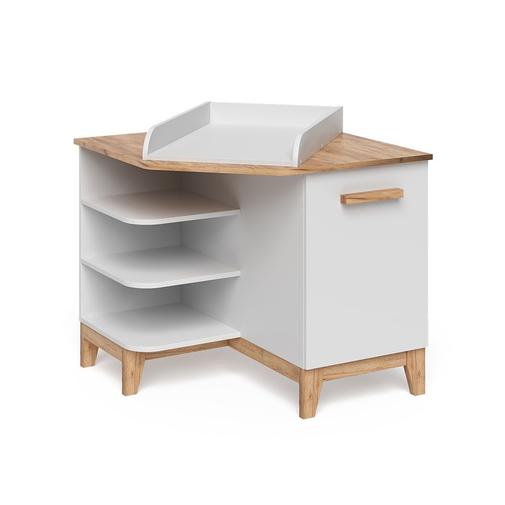 VitaliSpa® - Table à langer avec porte blanche/chêne artisan 85x85,2 cm